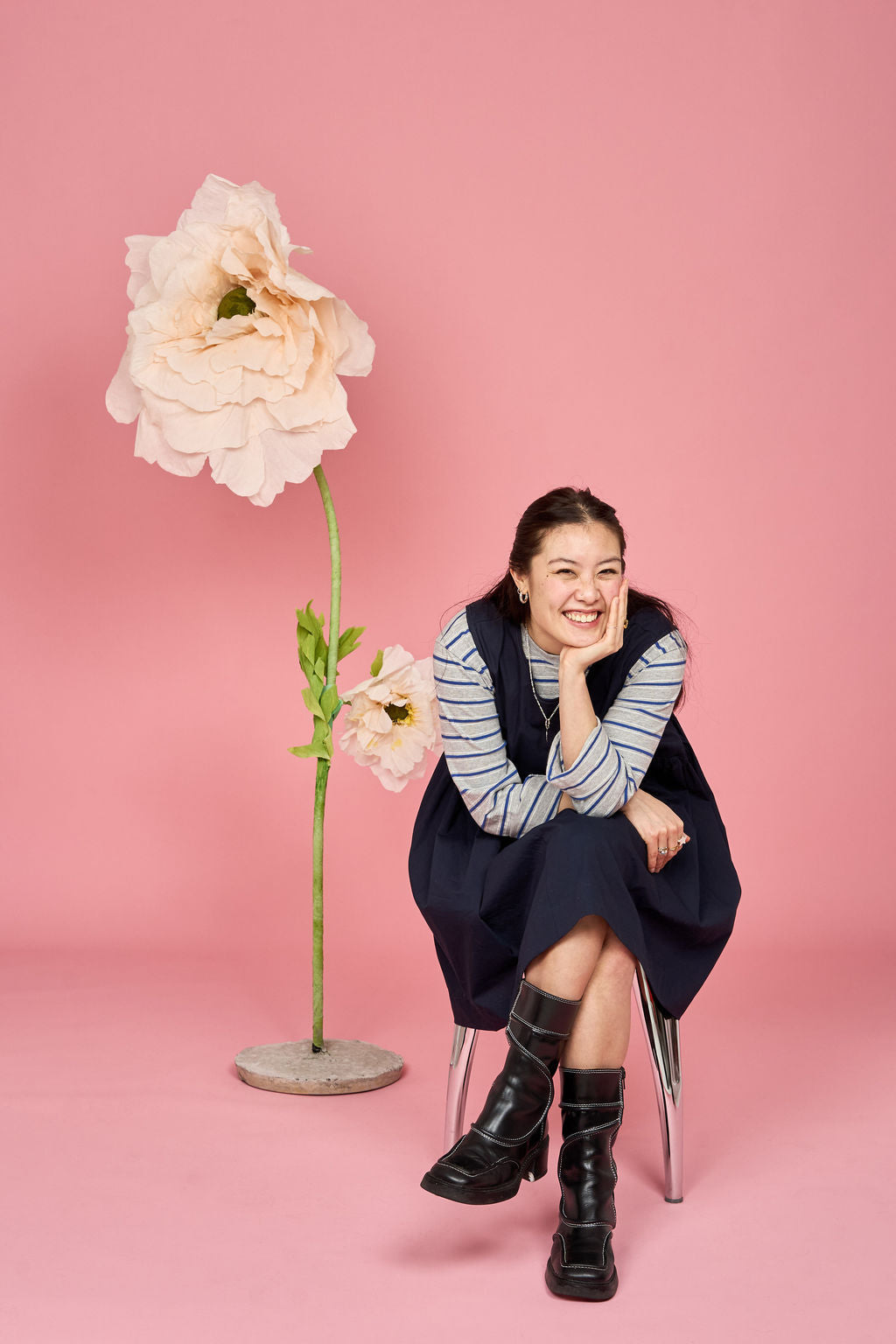 Petal Dress (Navy) - Made-to-Order