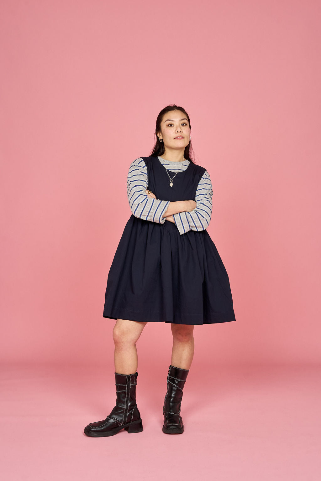 Petal Dress (Navy) - Made-to-Order