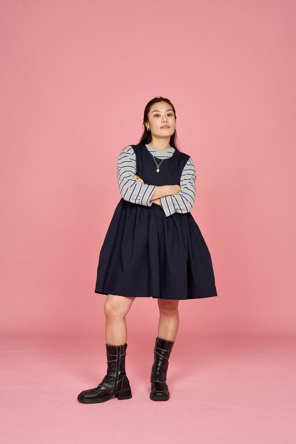 Petal Dress (Navy) - Made-to-Order