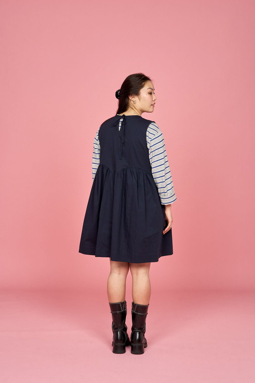 Petal Dress (Navy) - Made-to-Order