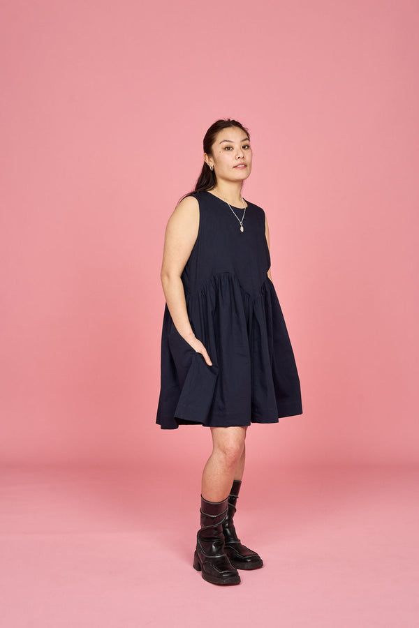 Petal Dress (Navy) - Made-to-Order