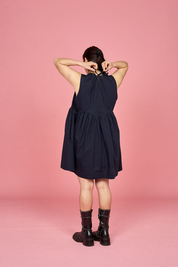 Petal Dress (Navy) - Made-to-Order